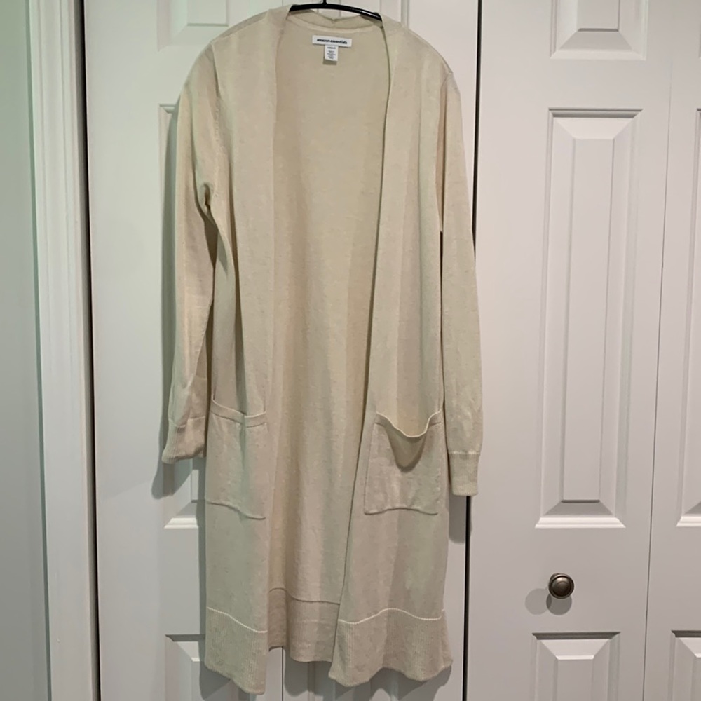 Extra long open front cardigan